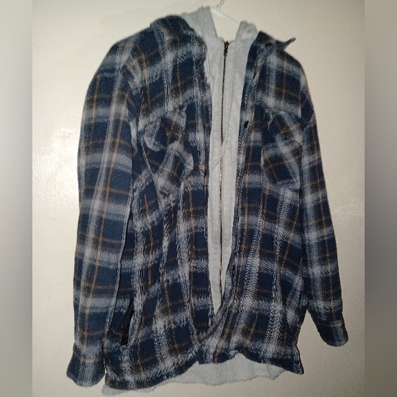 AMERICAN WORKER MEN SHACKET HOODIE - Picture 1 of 11